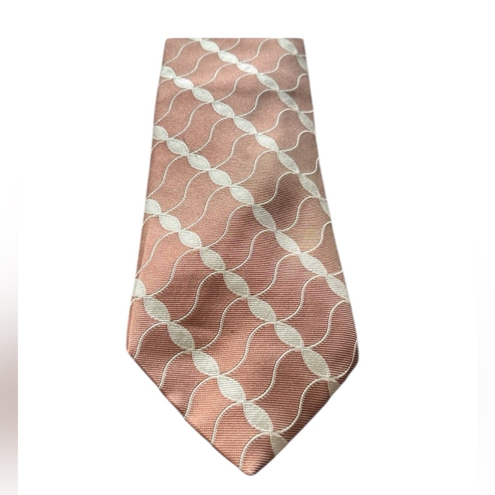 Allea Milano men’s vintage Italian wavy lines silk Tie